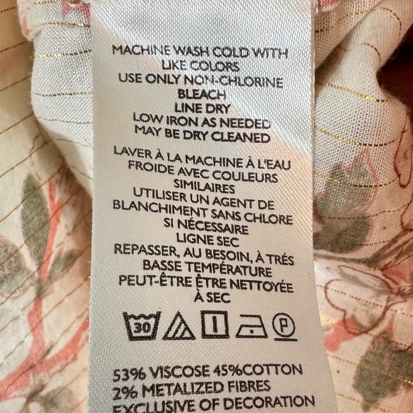 Anthropologie Long-Sleeve Smocked Lurex Top Medium - Picture 11 of 13